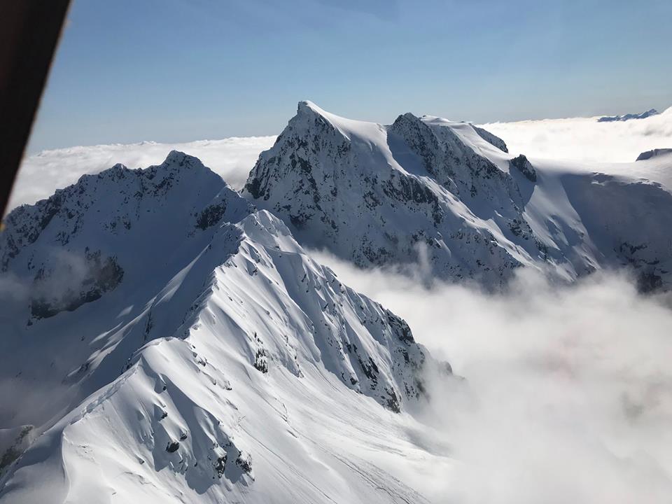 view from airplane  of Southern Alps up close on the way to Milford Sound